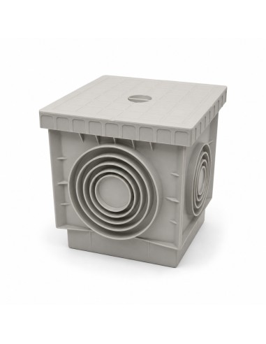 FORTUNATO Pozzetto In PVC 200x200 mm Con Chiusino Grigio Per Acqua Piovana