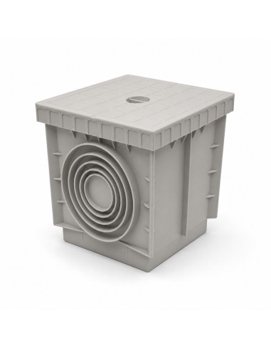 FORTUNATO Pozzetto In PVC 200x200 mm Con Chiusino Grigio Per Acqua Piovana