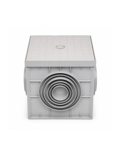 FORTUNATO Pozzetto In PVC 300x300 mm Con Chiusino Grigio Per Acqua Piovana