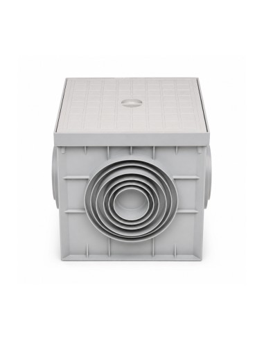 FORTUNATO Pozzetto In PVC 300x300 mm Con Chiusino Grigio Per Acqua Piovana