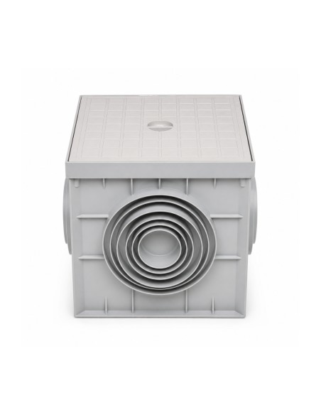 FORTUNATO Pozzetto In PVC 300x300 mm Con Chiusino Grigio Per Acqua Piovana