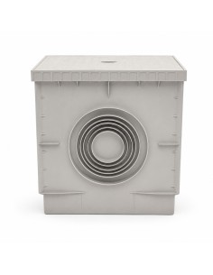 FORTUNATO Pozzetto In PVC 400x400 mm Con Chiusino Grigio Per Acqua Piovana