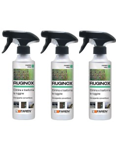 Faren RUGINOX Spray Convertitore Di Ruggine Rimuove Ossidazioni 250 ml 3 Pezzi