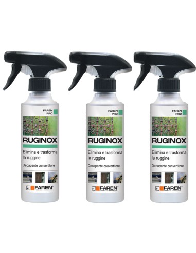 Faren RUGINOX Spray Convertitore Di Ruggine Rimuove Ossidazioni 250 ml 3 Pezzi