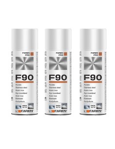 Faren F90 Acciaio Inox Spray Per Trattamento Metalli Anticorrosivo 400 ml 3 Pezzi