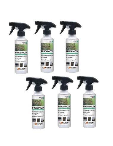 Faren RUGINOX Spray Convertitore Di Ruggine Rimuove Ossidazioni 250 ml 6 Pezzi
