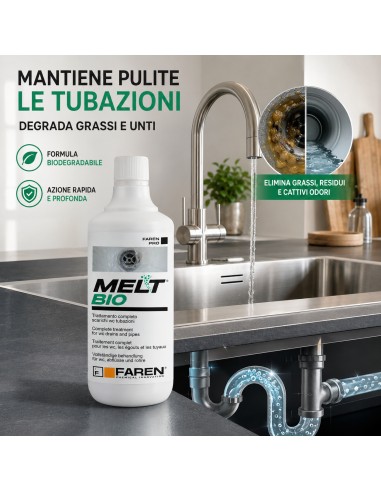 Faren MELT BIO BAG Trattamento Biologico Per Scarichi E Tubazioni 1 Litro