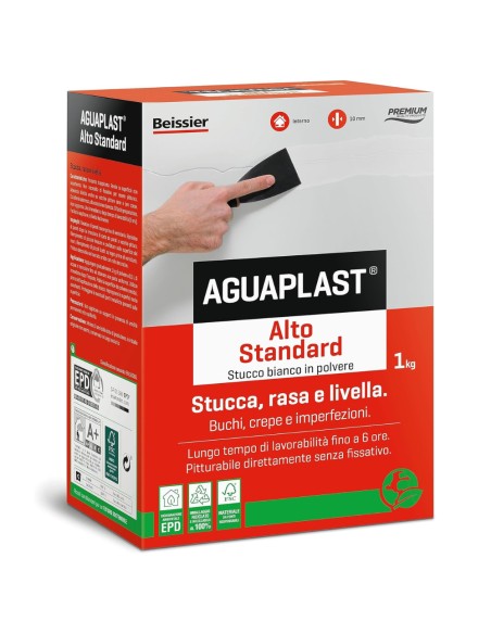 AGUAPLAST ALTO STANDARD POLVERE Stucco Pronto Per Interni 1 Kg 