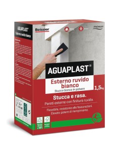 AGUAPLAST SR5 Stucco Bianco Per Esterni Finitura Ruvida 1,5 Kg 