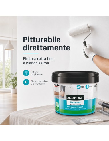 AGUAPLAST UNIVERSALE Stucco Pronto All'Uso Per Qualsiasi Superficie 1 Kg