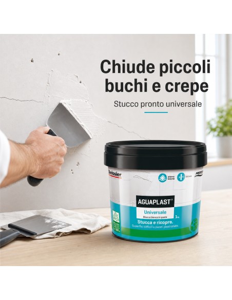 AGUAPLAST UNIVERSALE Stucco Pronto All'Uso Per Qualsiasi Superficie 1 Kg