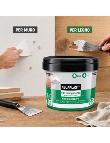AGUAPLAST ALTO RIEMPIMENTO PASTA Stucco Per Muro E Legno 1 Kg