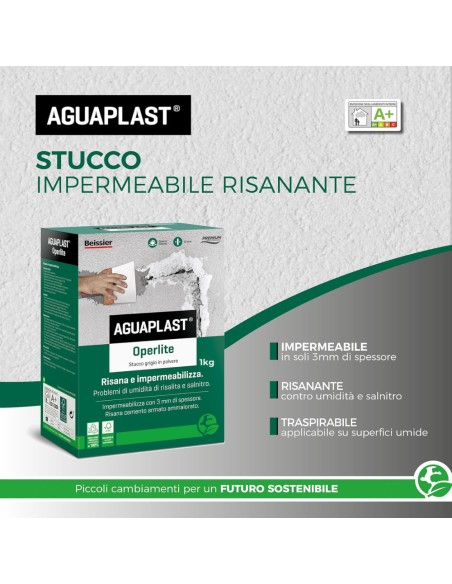 AGUAPLAST OPERLITE Stucco Impermeabile Risanante In Polvere
