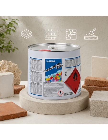 MAPEI Consolidante 8020 Restauro E Consolidamento Pietra Mattoni Intonaci 10 kg