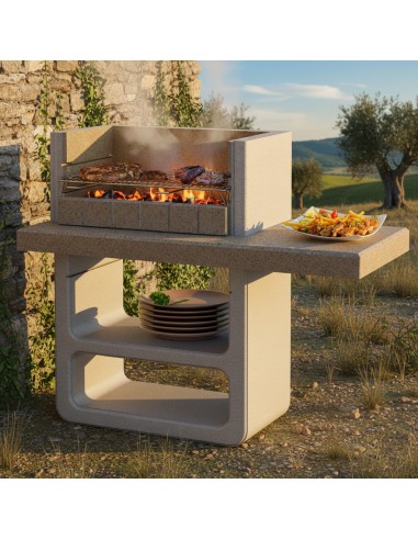 Barbecue Agadir Legna Carbonella 125 x 64 x 110,5 cm In Calcestruzzo