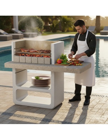 Barbecue Agadir Legna Carbonella 125 x 64 x 110,5 cm In Calcestruzzo