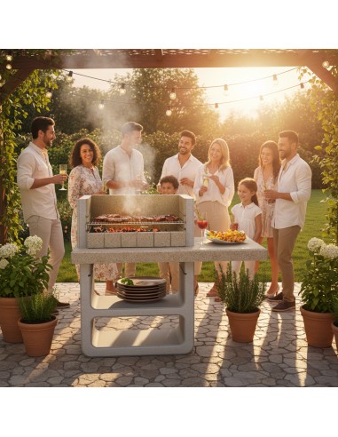 Barbecue Agadir Legna Carbonella 125 x 64 x 110,5 cm In Calcestruzzo