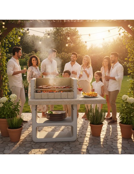 Barbecue Agadir Legna Carbonella 125 x 64 x 110,5 cm In Calcestruzzo
