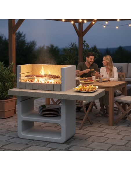 Barbecue Agadir Legna Carbonella 125 x 64 x 110,5 cm In Calcestruzzo