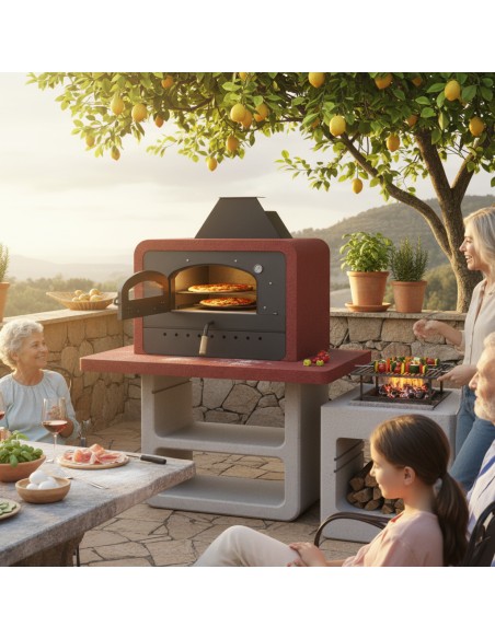 Forno Barbecue Capri Premium Legna Carbonella 114 x 64 x 158 cm 