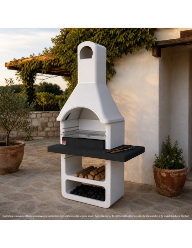 SAROM Barbecue Maribor Legna Carbonella 114 x 64 x 212,5 cm Con Griglia E Base Con Ripiano