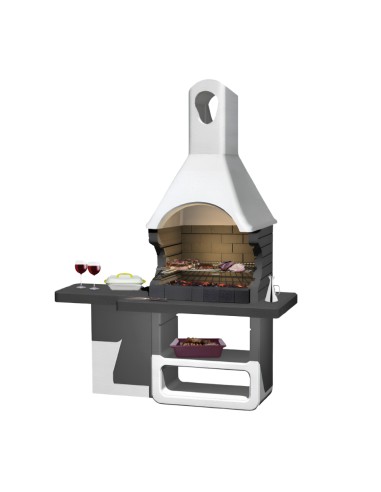 SAROM Barbecue Ulisse Carbonella 170 x 64 x 232 cm Griglia E Ampio Tavolo Laterale