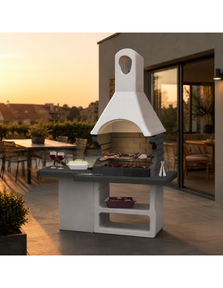 SAROM Barbecue Ulisse Carbonella 170 x 64 x 232 cm Griglia E Ampio Tavolo Laterale