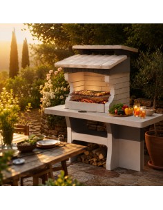 SAROM Barbecue Luxor Legna Carbonella 159 x 72 x 161,5 cm Con Tavolo Laterale 2