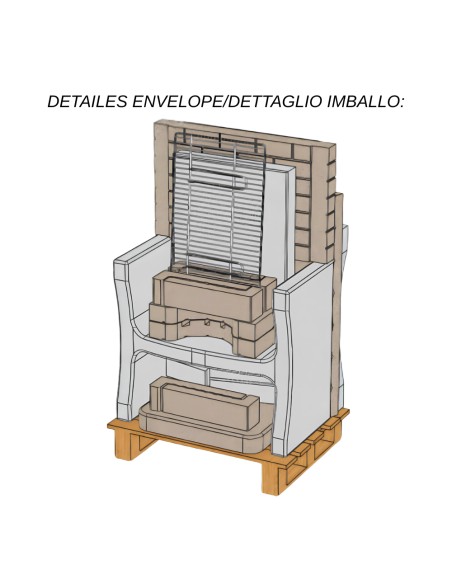 SAROM Barbecue Luxor Legna Carbonella 159 x 72 x 161,5 cm Con Tavolo Laterale