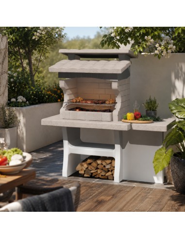 SAROM Barbecue Luxor Legna Carbonella 159 x 72 x 161,5 cm Con Tavolo Laterale