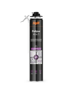 SIGILL Polipur 4 in 1 Schiuma Adesiva per Cartongesso, Cappotto E Piatto Doccia 
