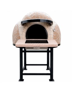 Forno A Legna Diametro 120 Cm Per 5 Pizze Wave Beige Con Predisposizione Barbecue