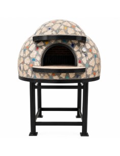 Forno A Legna Artigianale Diametro 100 Cm 3/4 Pizze Palladiana Colorata con Base