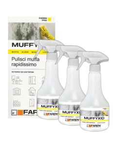 Faren MUFFYXID 500 ml Pulitore Antimuffa Ad Azione Rapida Igienizzante 3 Pezzi