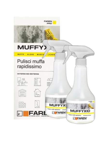 Faren MUFFYXID 500 ml Pulitore Antimuffa Ad Azione Rapida Igienizzante 2 Pezzi