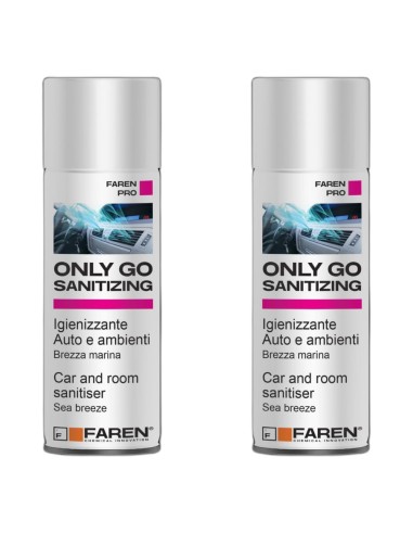 Faren ONLY GO SANITIZING Spray Igienizzante Per Auto E Ambienti 200 ml 2 Pezzi