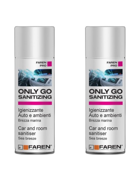 Faren ONLY GO SANITIZING Spray Igienizzante Per Auto E Ambienti 200 ml 2 Pezzi
