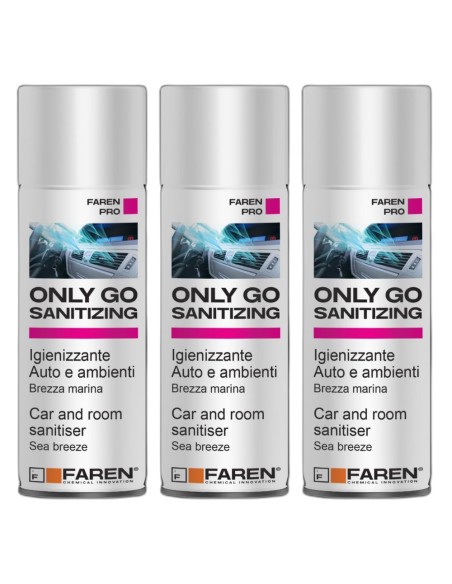 Faren ONLY GO SANITIZING Spray Igienizzante Per Auto E Ambienti 200 ml 3 Pezzi