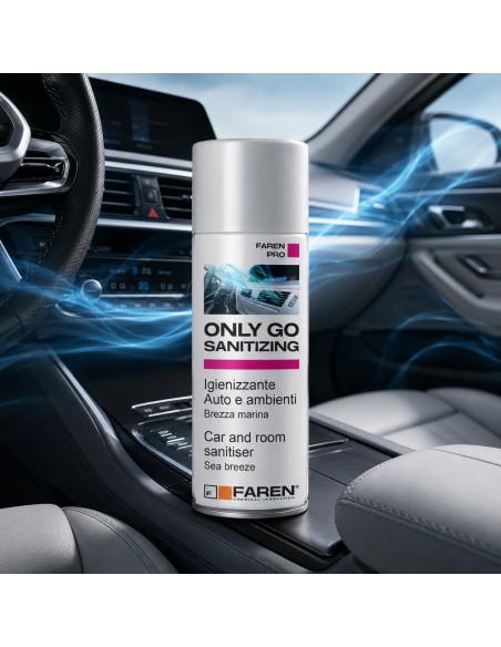Faren ONLY GO SANITIZING Spray Igienizzante Per Auto E Ambienti 200 ml 12 Pezzi