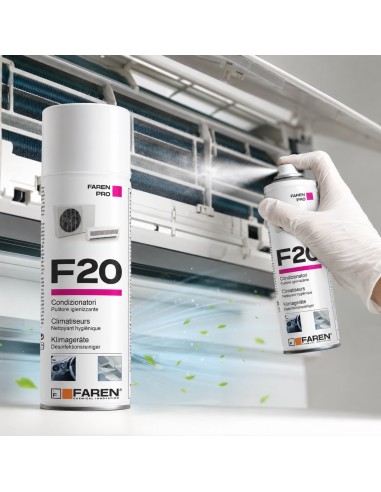 Faren F20 Igienizzante Spray Profumato Per Climatizzatori Casa Auto 400ml 3 Pezzi