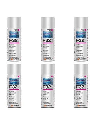 Faren F32 Pulitore Contatti Spray Sgrassante A Rapida Evaporazione 400ml 6 Pezzi