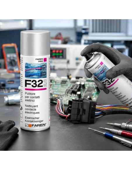 Faren F32 Pulitore per Contatti Spray Sgrassante A Rapida Evaporazione 400 ml