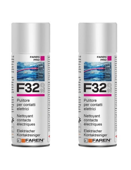Faren F32 Pulitore Contatti Spray Sgrassante A Rapida Evaporazione 400ml 2 Pezzi