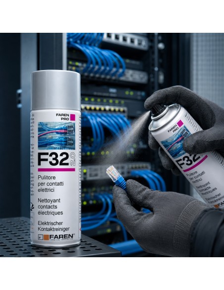Faren F32 Pulitore Contatti Spray Sgrassante A Rapida Evaporazione 400ml 2 Pezzi