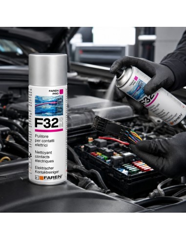 Faren F32 Pulitore Contatti Spray Sgrassante A Rapida Evaporazione 400ml 2 Pezzi