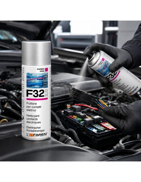 Faren F32 Pulitore Contatti Spray Sgrassante A Rapida Evaporazione 400ml 2 Pezzi