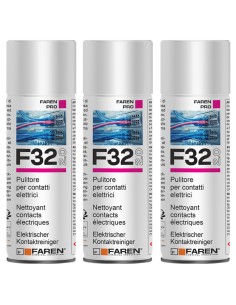 Faren F32 Pulitore Contatti Spray Sgrassante A Rapida Evaporazione 400ml 3 Pezzi