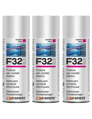 Faren F32 Pulitore Contatti Spray Sgrassante A Rapida Evaporazione 400ml 3 Pezzi