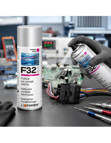 Faren F32 Pulitore Contatti Spray Sgrassante A Rapida Evaporazione 400ml 3 Pezzi