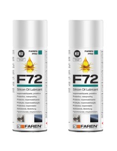 Faren F72 Olio Silicone Spray 400ml Lubrificante Idrorepellente Metalli 2 Pezzi